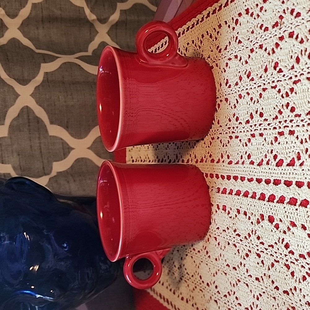 Vintage Fiestaware Red Coffee Cups